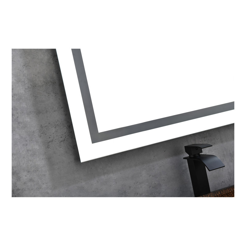  Miroir de salle de bain à DEL avec avant et rétroéclairage, miroir mural de salle de bain, Blanc, 48 po x 84 po