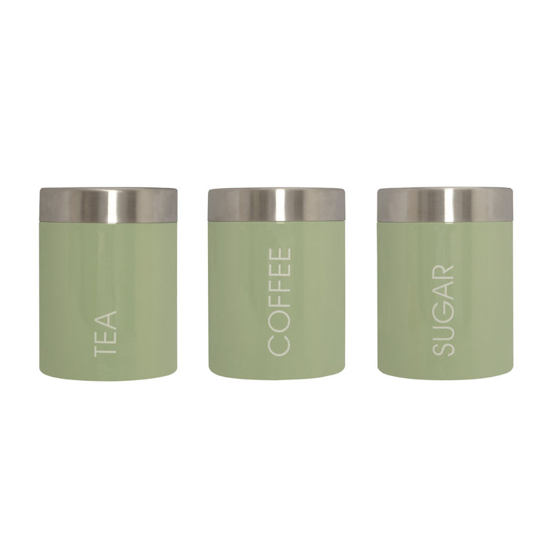 Surrett Metal Jar - Set of 3, Pistachio