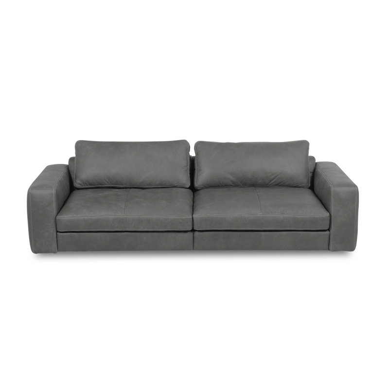 Philadelphia 4 Seater Genuine Aniline Leather Sofa Parven, Gray