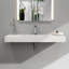 Vasque rectangulaire murale Chloe 47'' en résine de pierre blanche mate, avec trou pour robinetterie, pour salle de bain moderne.-99363784