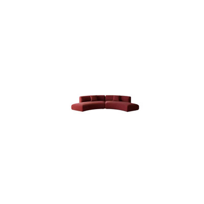 Wine red semi-circular curved sofa