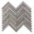CNK Tile Small Chevron Mosaic Pebble Tile In White Onyx & Sunset Natural Stone Mesh-Backed Tile Sheets For Bathroom - 12" X 12"