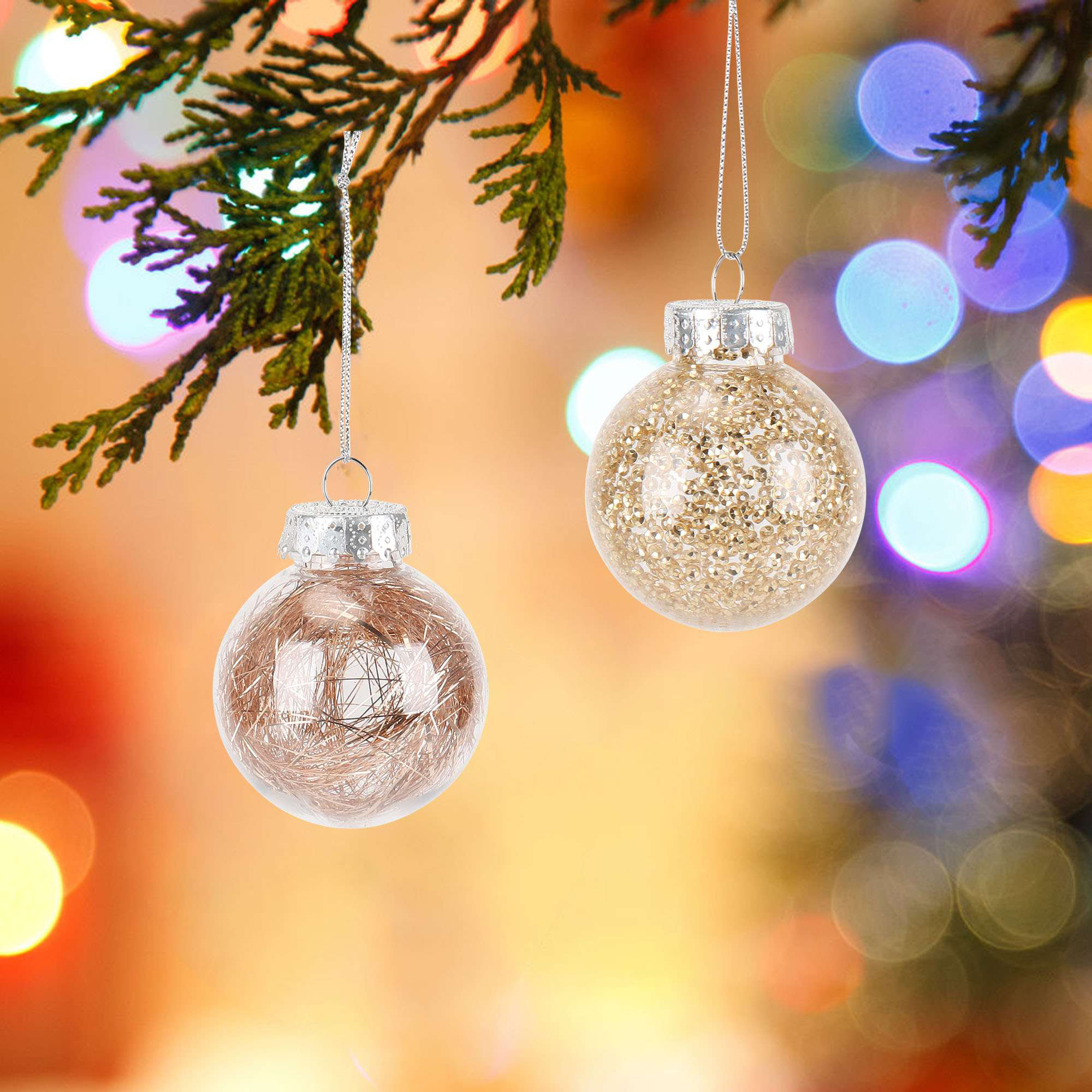 12pcs Christmas Ball Ornament Small Shatterproof Xmas Tree Decoration Balls with Hanging Hooks The Holiday Aisle Color: Gold, image size:2000x2000