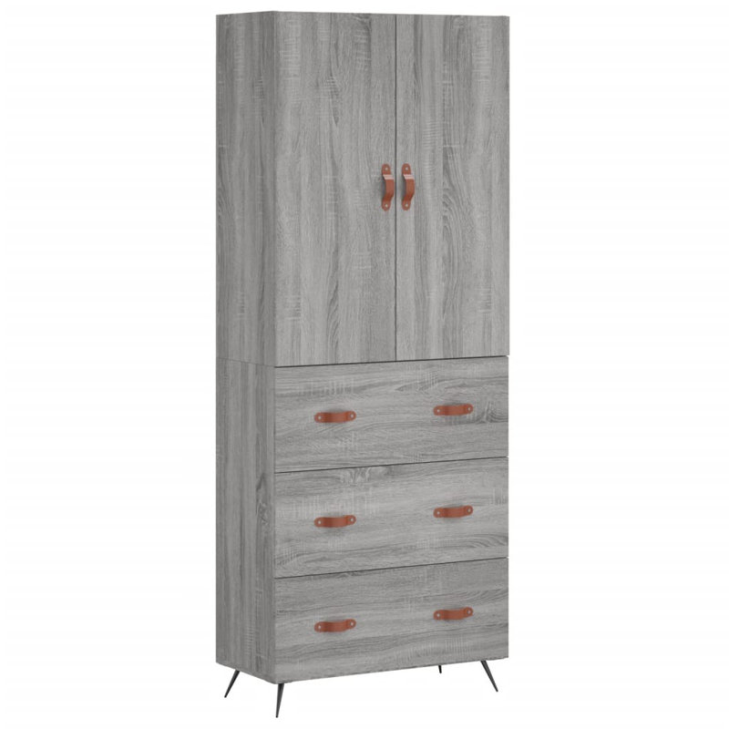 Bartholdi Highboard 69.5x34x180 cm Engineered Wood, Grey Sonoma