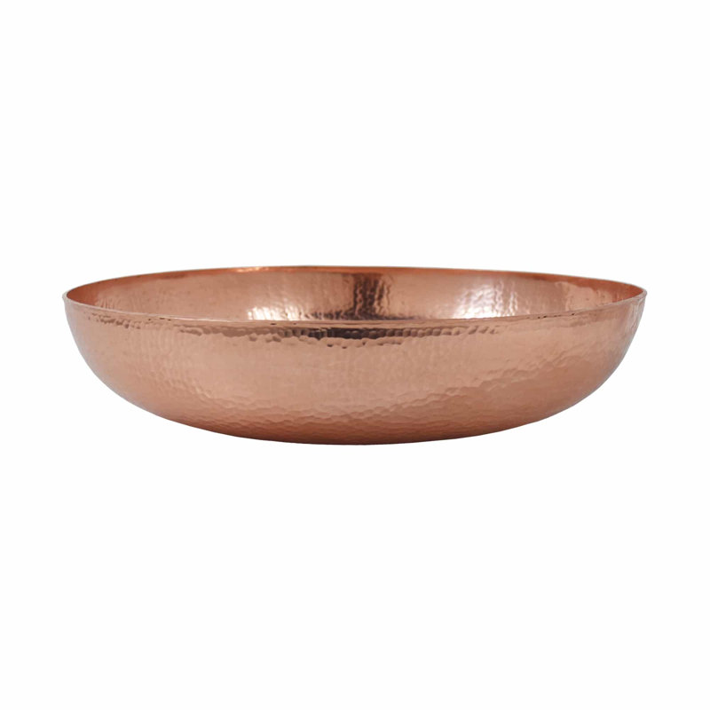 Maestro Copper Circular Vessel Bathroom Sink, Polished Copper