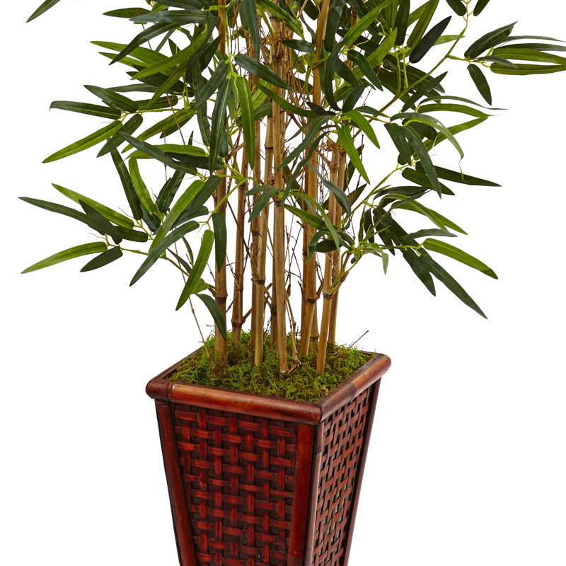 54'' Faux Bamboo Tree in Wood Planter