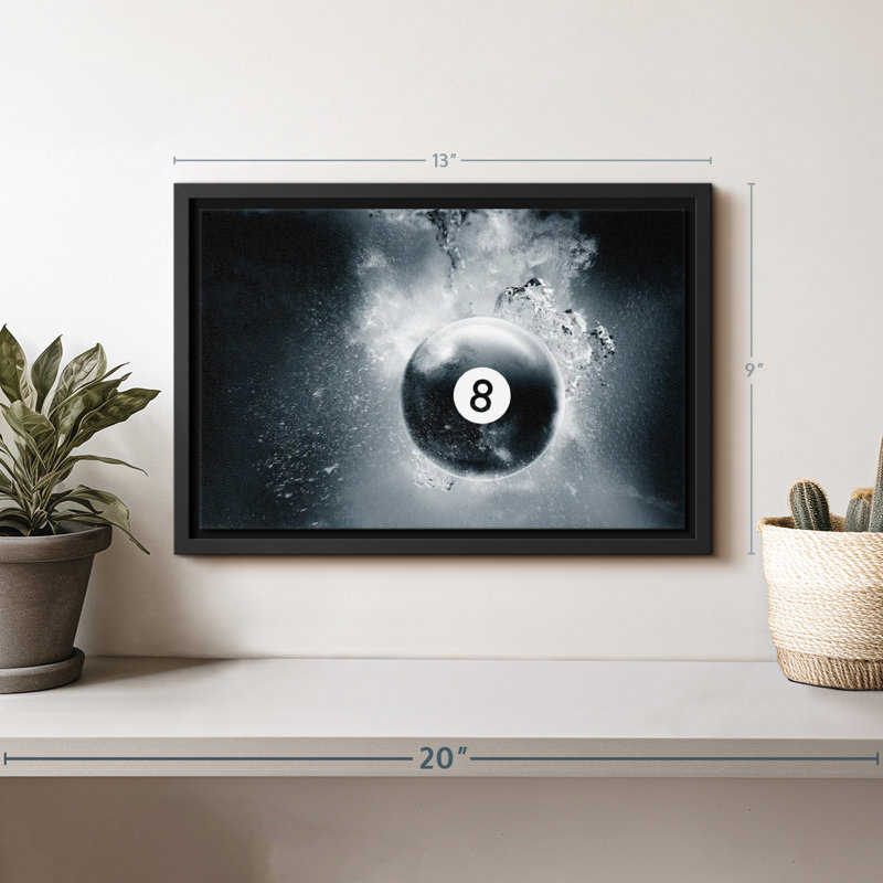 «Eight Ball Water Drop Wall Art», H 13 po x l 9 po