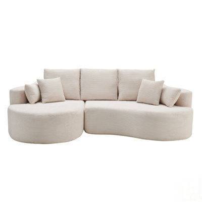 Fabric Cloud Curved Sectional Sofa with Chaise, High-Elastic Foam, Ergonomic Design, No Assembly Required