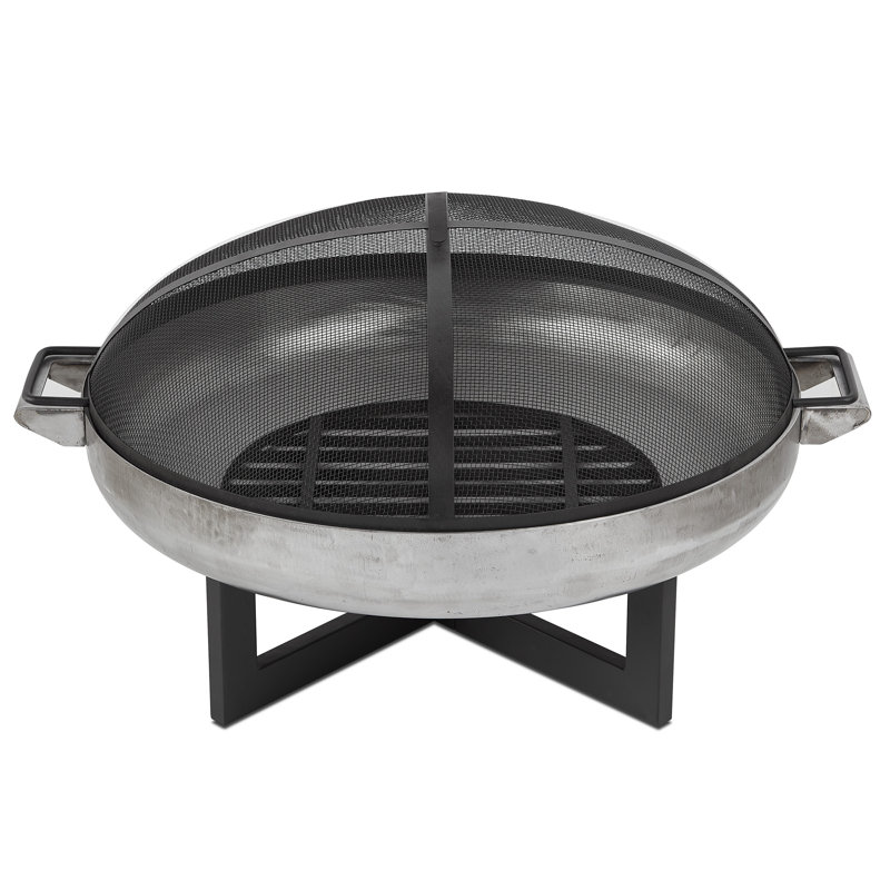 La Porte 34.5" Black and Rust Steel Wood Burning Fire Pit