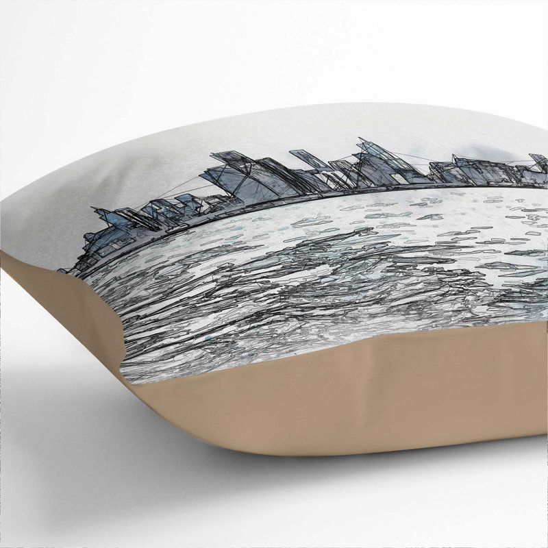 Square Throw Cushion, Stone, 40cm H x 40cm W x 15cm D