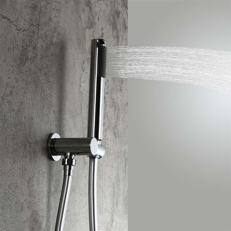 Ensemble de douche à valve à 2 voies avec fixation murale et finition chromée élégante