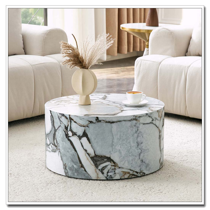 Table basse ronde, Blanc