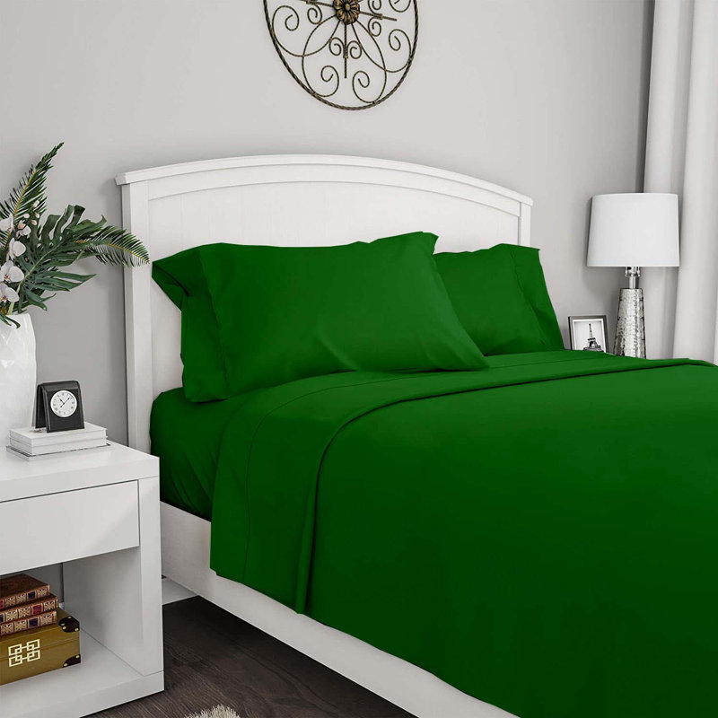  4-Piece Rayon from Bamboo Sheet Set Twin XL, Forest Green 