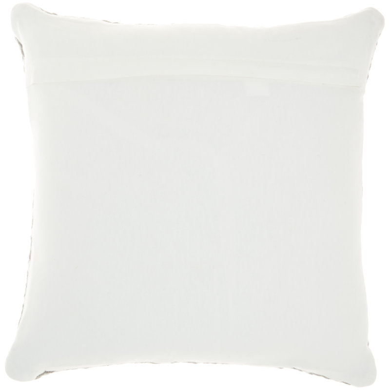 Gray and Ivory Geometric Embroidered 18" Square Throw Pillow