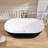 Acrylic Freestanding Bathtub 59'' x 30'' Stand Alone  Deep Soaking Tub with Pop-up Center Drain-94415022