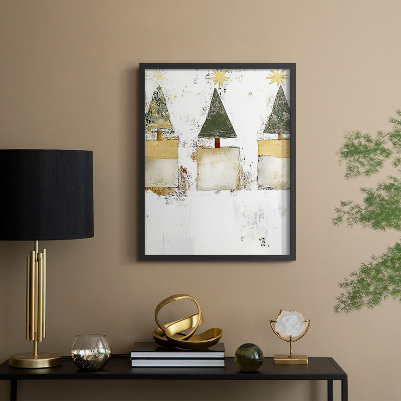 «Christmas Holiday Art DCCDXVII», reproduction d'art encadrée - bois massif, H 30 po x l 24 po, Noir, noir, noir, noir