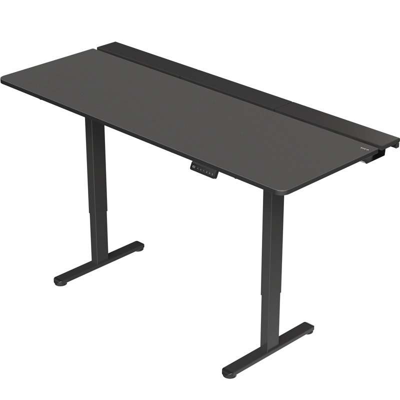 Bureau électrique 71 "x 30" VIVO, plateau complet, plateau de table à câble caché noir, cadre noir, Noir