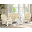 Fauteuil en velours capitonné naturel Agambir-86875404
