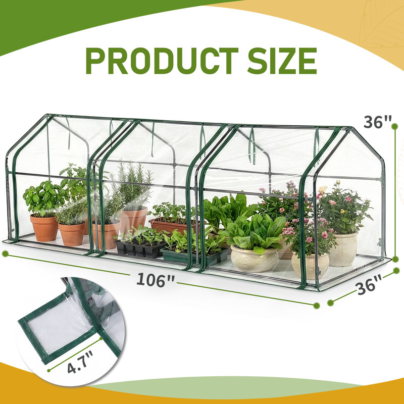 106 X 36 X 36 In. Clear PVC Greenhouse