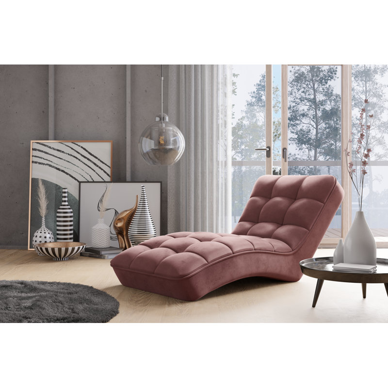 Zakariyya Upholstered Chaise Lounge, Pink