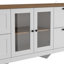 Armoire à chaussures horizontale 90,6 po avec 4 tiroirs et portes en verre