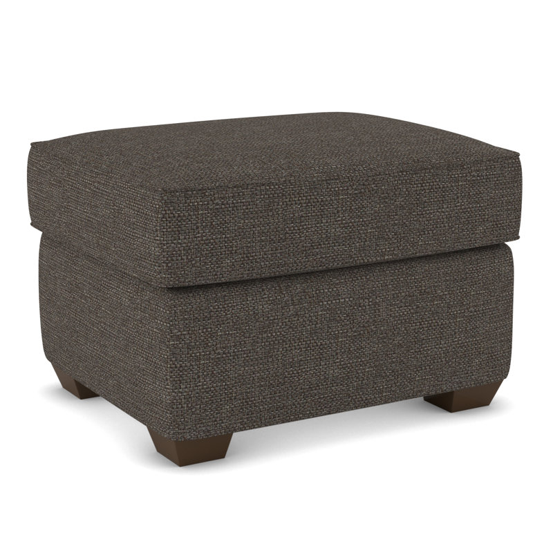 Gemi Upholstered Ottoman, Drusky Charcoal Sustain® Basketweave