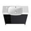 Meuble-lavabo autoportant de 30 po avec lavabo en céramique blanche et porte à fermeture en douceur, chêne foncé, emballage KD