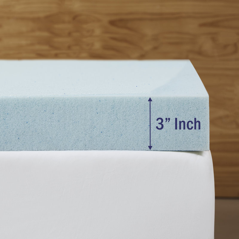 Bourland Alwyn Home Gel Memory Foam Mattress Topper, Queen, 3"