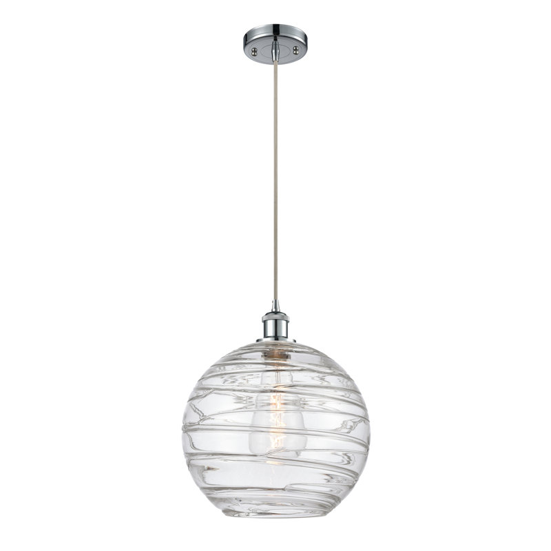 Luminaire suspendu en forme de globe à 1 lumière Mott, Chrome poli, Ampoule DEL 6 watts Vinage