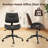 CLATINA Office Chair Armless with Wheels, Mid-Century Modern Walnut Desk Chair, Adjustable Height Reading Chair, PU Leather Mid Back & Swivel Computer Chairs for Home Meeting Room Bedroom, Black(1 PK)
