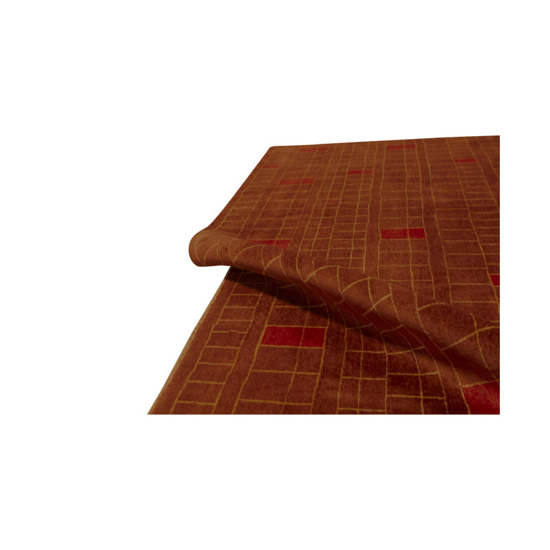 King Gabeh Wool Geometric Area Rug in Red/Rust/Orange