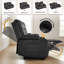 Causeuse inclinable manuelle avec console centrale rabattable, ports de charge, haut-parleurs Bluetooth et porte-gobelets-291977251