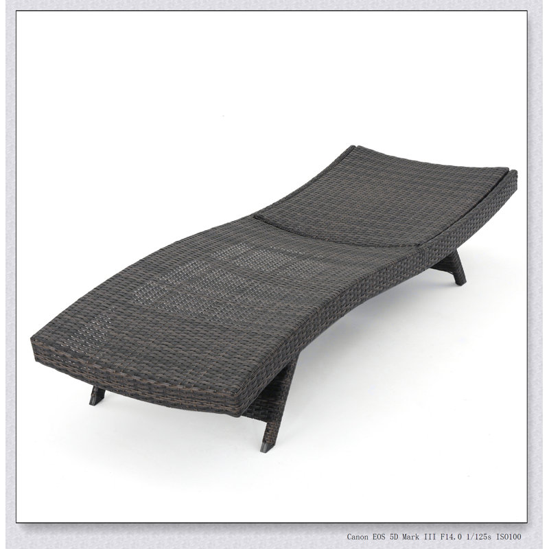 PE WICKER CHAISE LOUNGE, Mocha