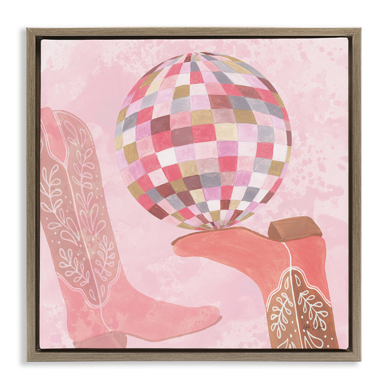 Art mural sur toile flottante Cowgirl, H 25 po x l 25 po, Cadre flottant orme Montalcino