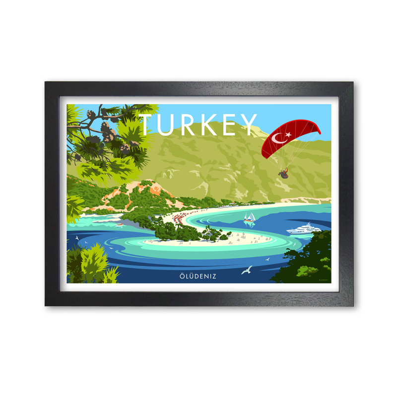 Olu Deniz by Stephen Millership - Print, Black, 29.7 cm H x 42 cm W x 5 cm D