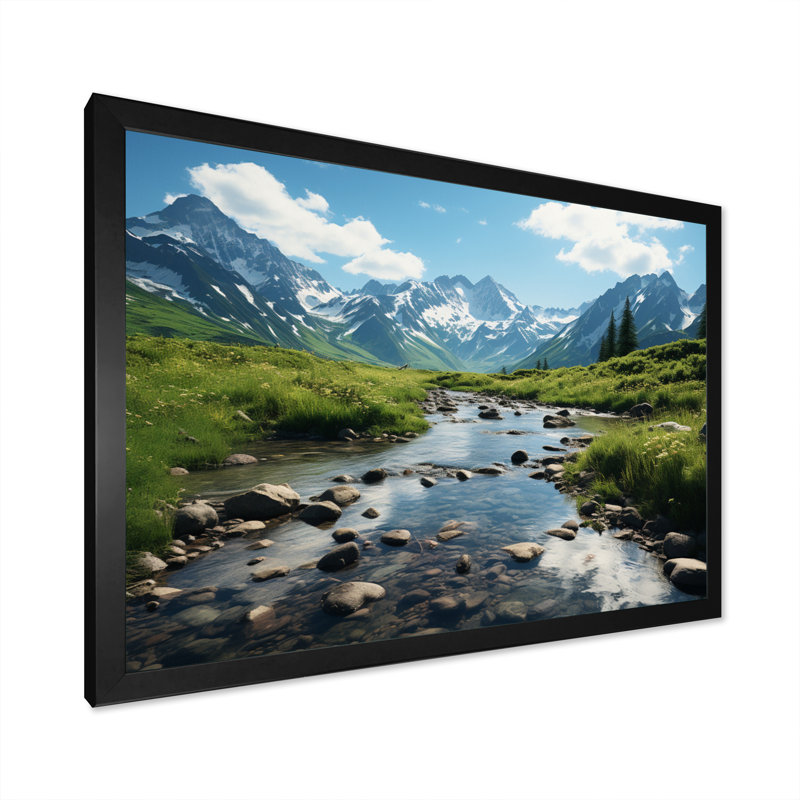 Paysage de l'Alaska I - reproduction sur toile, Cadre photo noir, H 16 po x l 32 po x P 1 po