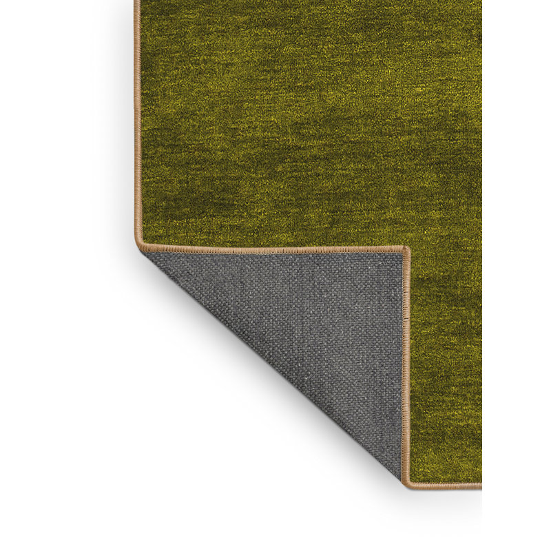 Tapis brun uni en laine et polyester tissé à la machine Dulcine, Rectangle 8 pi x 12 pi