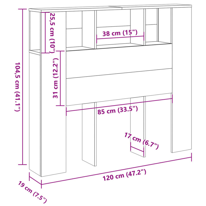 Melby Headboard Cabinet, Single (3'), Smoked