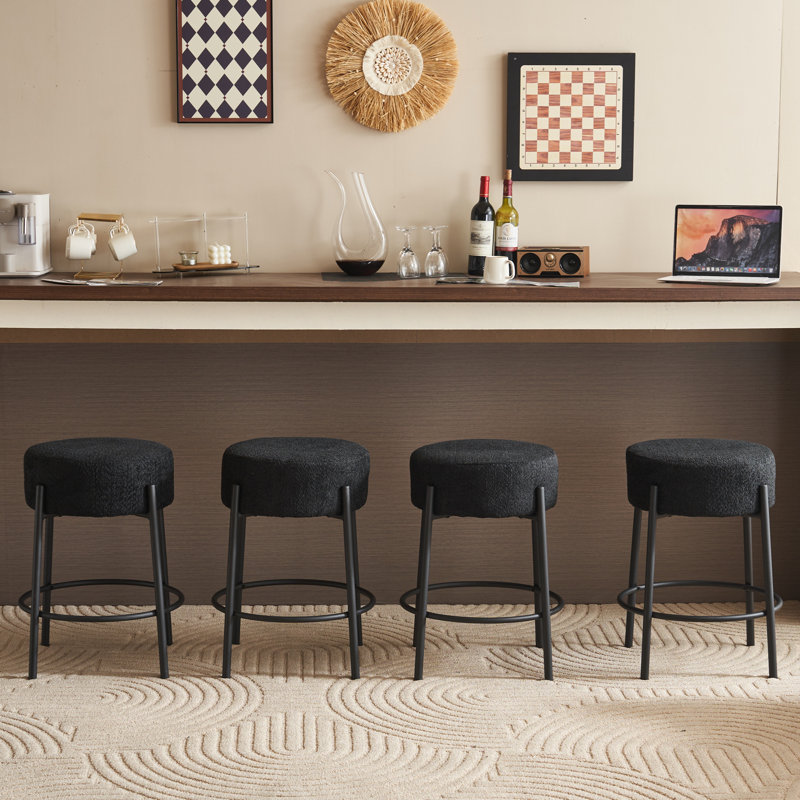 Tabouret de bar Kynlee, Gris foncé, Tabouret de comptoir (siège d'une hauteur de 24 p, 2