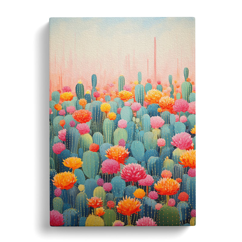 Cactus Colour Field - Wrapped Canvas, 76cm H x 50cm W x 3cm D
