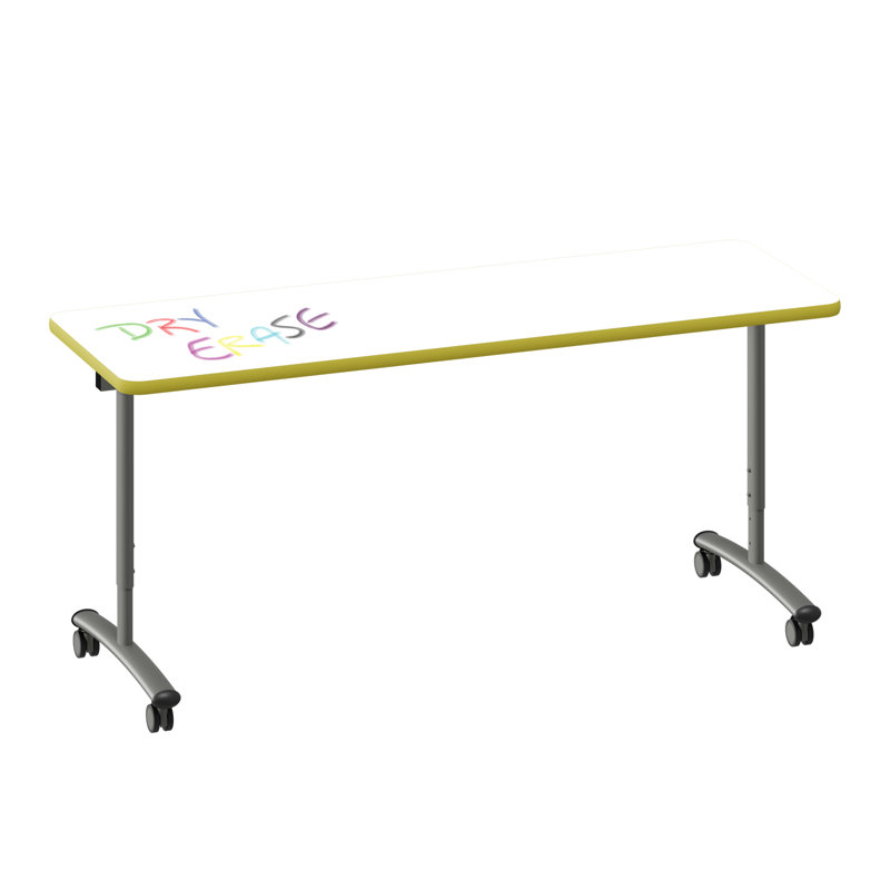 Table rabattable Premium Premium, H 38 po x L 72 po x l 30 po, Blanc / jaune