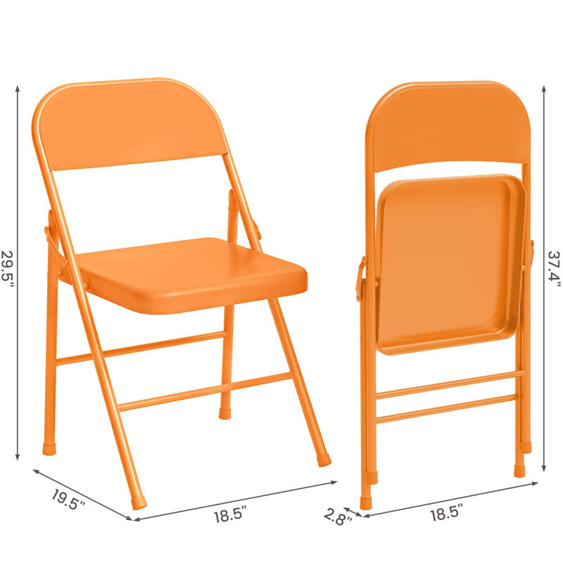 Ensemble de chaises pliantes rembourrées Meropi, Orange