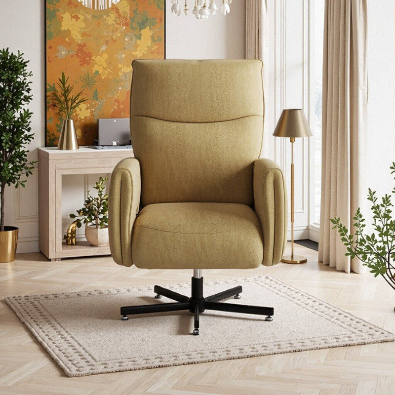 Fauteuil inclinable électrique pivotant avec charge USB et de type C, inclinable électrique pivotant à 360 °, Jaune