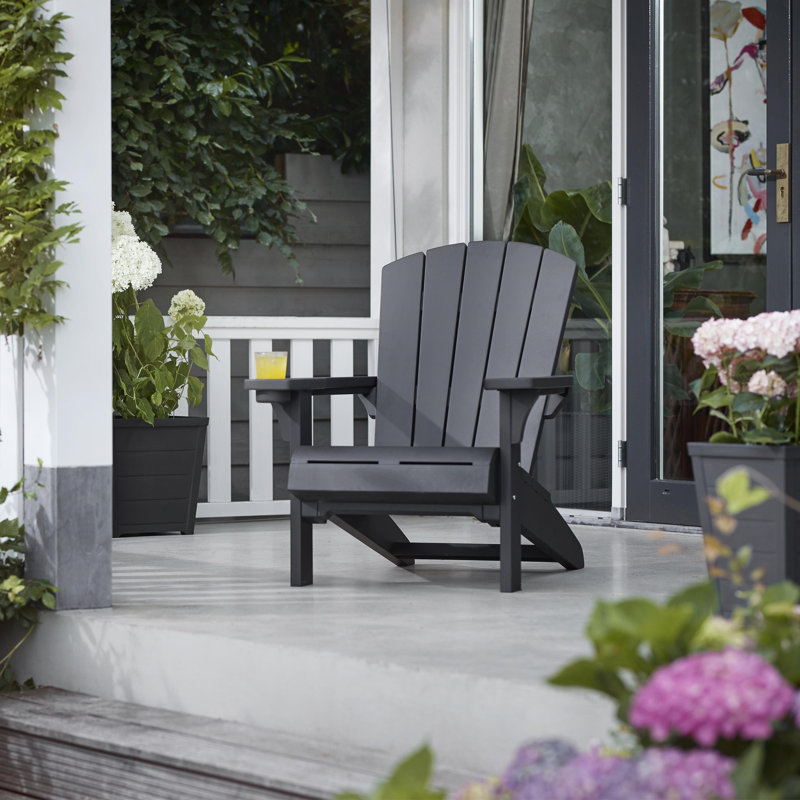 Keter Alpine Adirondack Chair, Black, 1