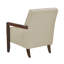 Fauteuil contemporain en cuir beige, respirant et d'appoint avec accoudoirs roulés au fini noyer-4535953