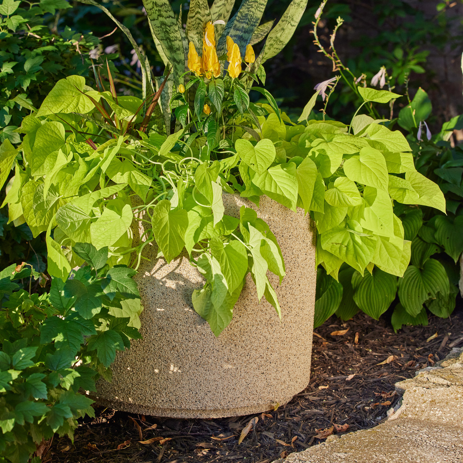 Gita 23" Pot Planter, Sandstone Granite