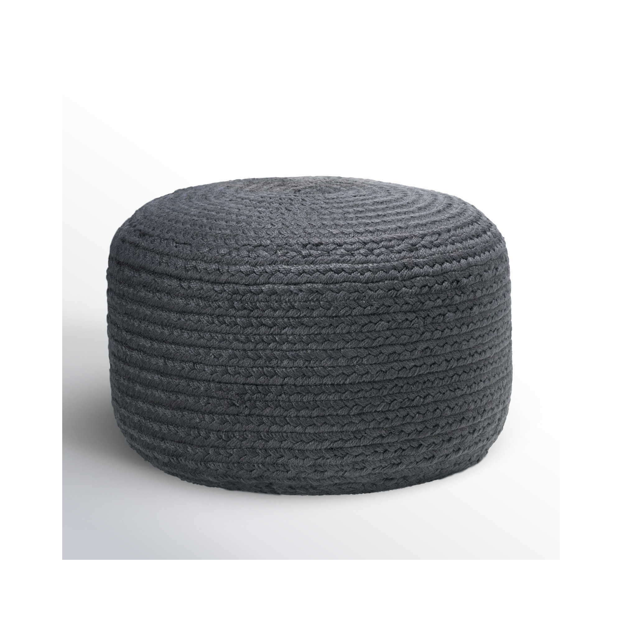 Dalenna Round Outdoor Ottoman, Dark Gray
