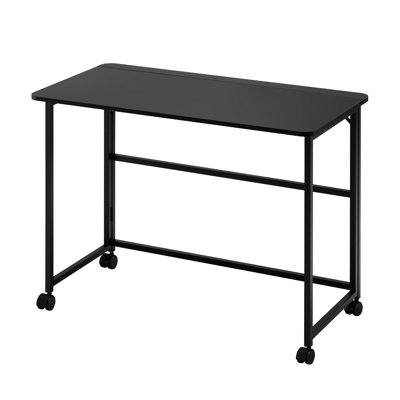 Bureau d'ordinateur pliable - 38,87 pouces noir pour bureau, structure, bureau d'ordinateur polyvalent et compact, facile à ranger