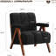 Ensemble de 2 chaises d'appoint de style Mid-Century, fauteuil en forme de nuage avec structure en bois massif, fauteuil en chenille pour salon, chambre à coucher, balcon, noir-1634206727-1634206724