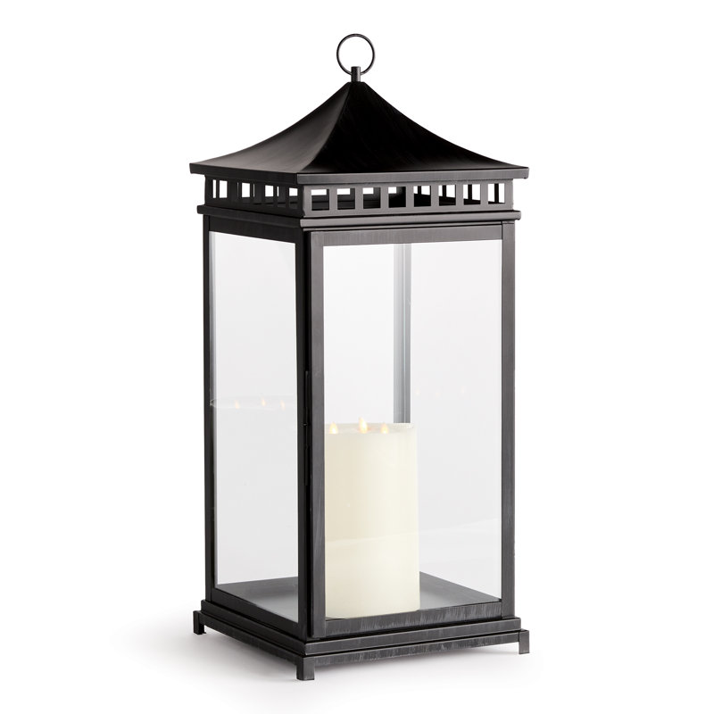 Kito Stainless Steel Tabletop Lantern, 30" H x 13" W x 13" D